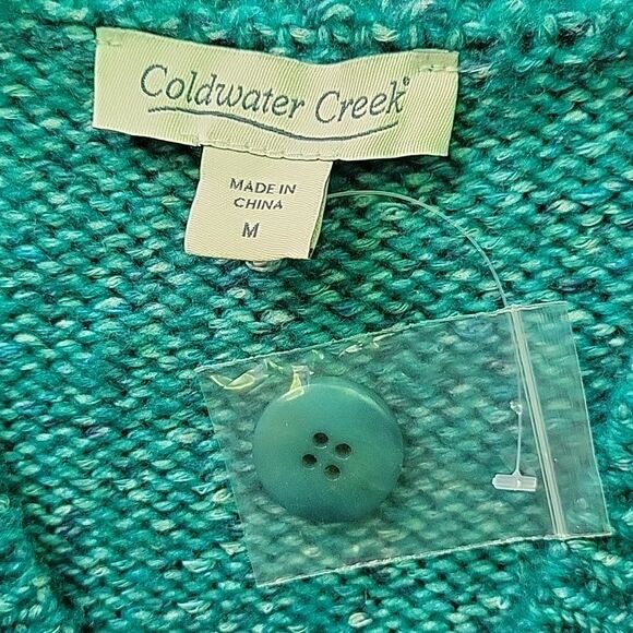 Coldwater Creek Blue Cardigan Sweater V-Neck Boucle Knit Size M - Picture 8 of 11